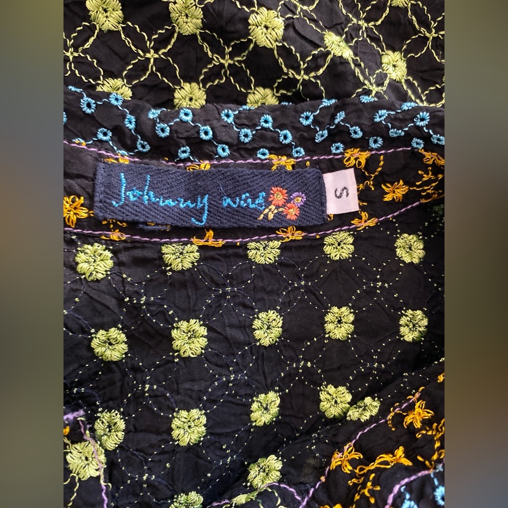 ❌SOLD❌OOAK VTG JWLA JOHNNY WAS LA EMBROIDERED LONG SLEEVE BUTTON DOWN PATCHWORK - Picture 8 of 9